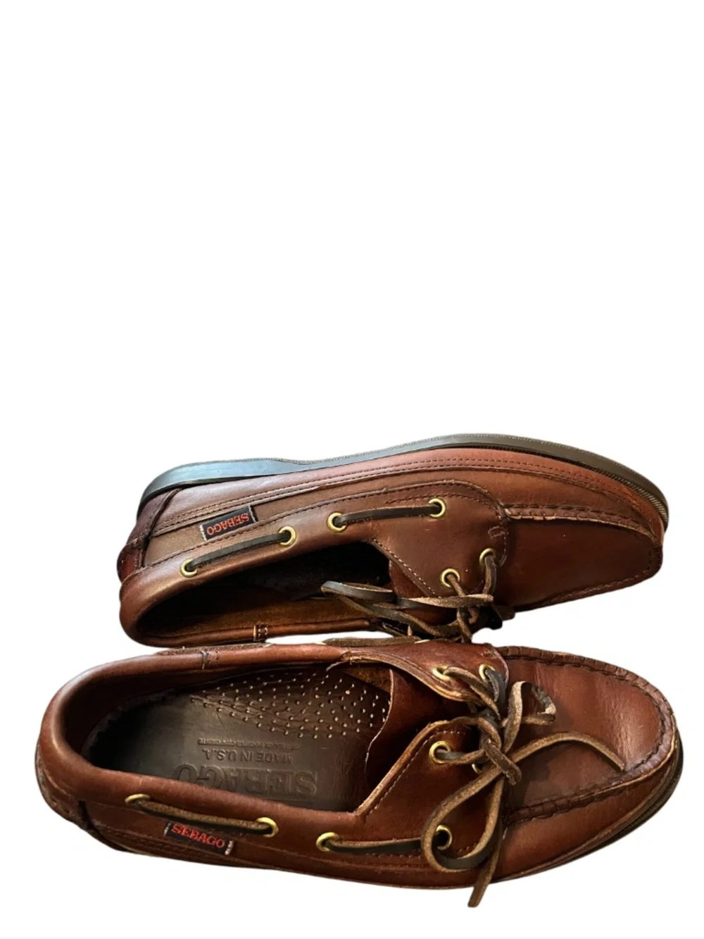 Sebago Women’s Made in USA Leather Casual Loafers in Cognac Sz-7